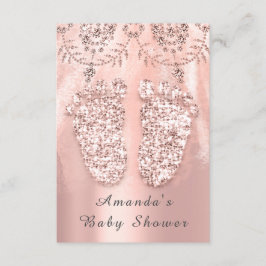 Convites Chá de fraldas Silver Girl Royal Rosa Diamond