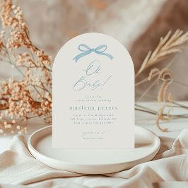 Convites Chá de fraldas Simples de Arcos Azul