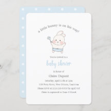 Chá de fraldas Simples de Coelhinho Célula Azul