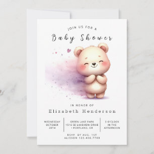 Convites Chá de fraldas Simples de Urso Boêmico