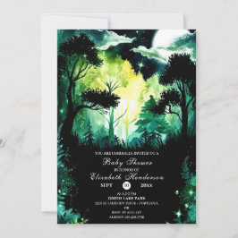 Convites Chá de fraldas Simples de Woodland