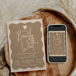 Convites Chá de fraldas Simples Desenhado da Mão do Frame d