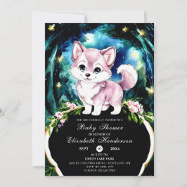 Convites Chá de fraldas Simples do Lobo da Floresta