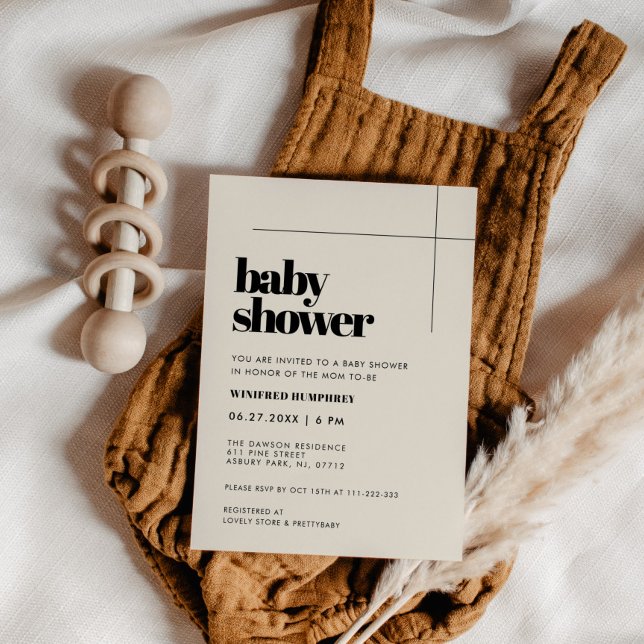 Convites Chá de fraldas simples e elegante (Criador carregado)