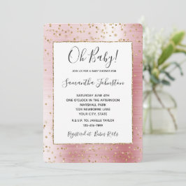 Convites Chá de fraldas Sparkle Confetti Dourado Glam Cor-d