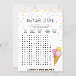 Convites Chá de fraldas Sprinkle de sorvete - Nome editável