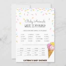 Convites Chá de fraldas Sprinkle de sorvete - Nome editável