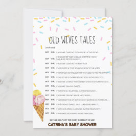 Convites Chá de fraldas Sprinkle de sorvete - Nome editável