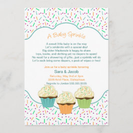 Convites Chá de fraldas Sprinkle do Cupcake Convidar cores