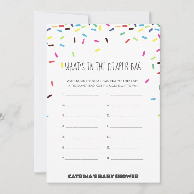 Convites Chá de fraldas Sprinkle - Nome editável, 5x7 (Frente)