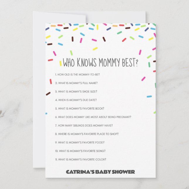 Convites Chá de fraldas Sprinkle - Nome editável, 5x7 (Frente)