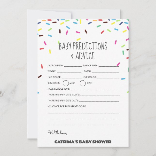 Convites Chá de fraldas Sprinkle - Nome editável, 5x7 (Frente)