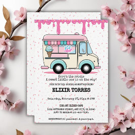 Convites Chá de fraldas Sprinkles do Caminhão do sorvete