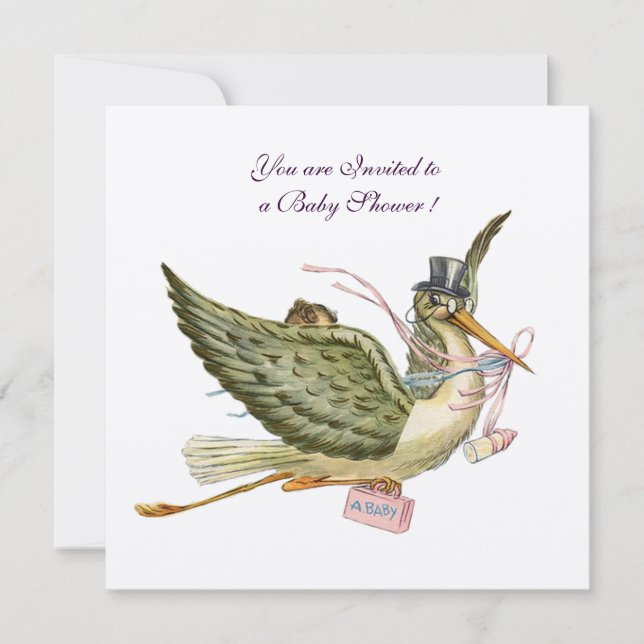 Convites CHÁ DE FRALDAS STORAGE, papel de feltro (Frente)