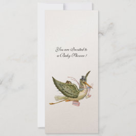 Convites CHÁ DE FRALDAS STORK, champanhe metálico