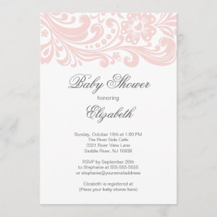 Convites Chá de fraldas Suave de Rota Floral Moderno