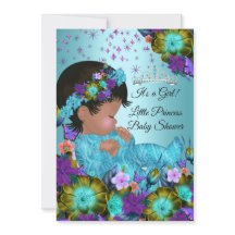 Chá de fraldas Teal Azul Roxo Floral Etnia