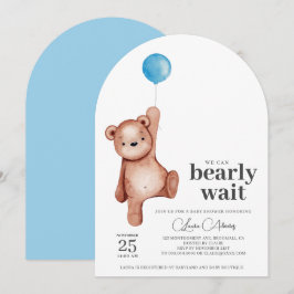 Convites Chá de fraldas Teddy Bear Boy