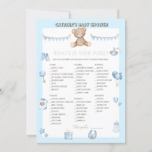 Convites Chá de fraldas Teddy Bear - Nome editável, 5x7 tam