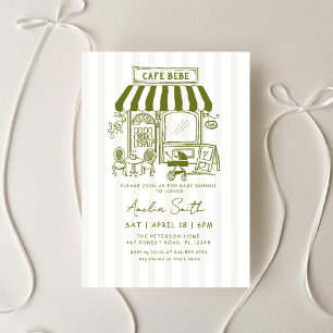 Convites Chá de fraldas temático Bebe Cafe Home cafe