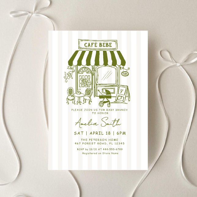 Convites Chá de fraldas temático Bebe Cafe Home cafe (Criador carregado)