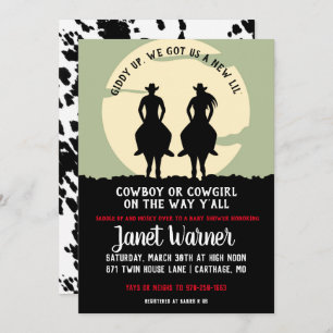 Convites Chá de fraldas temático do rodeio