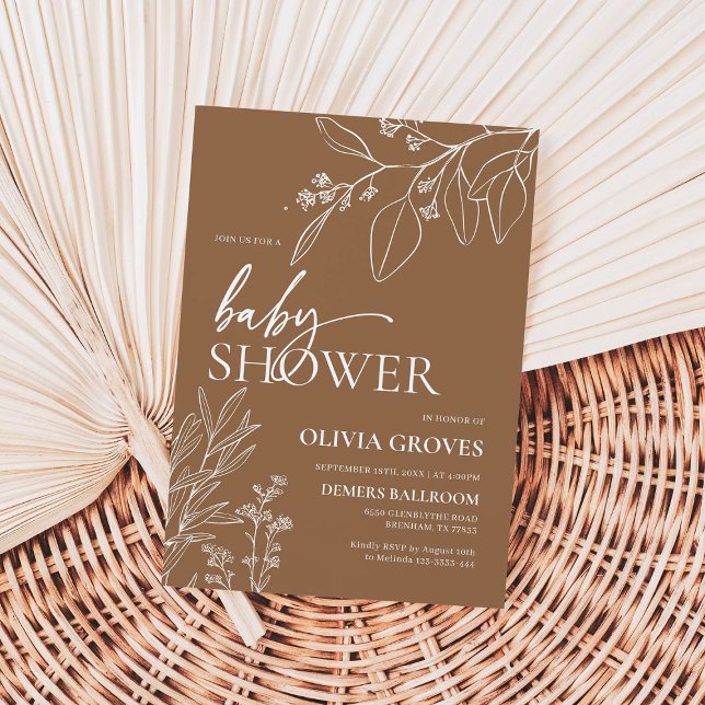 Convites Chá de fraldas Terracotta (Criador carregado)