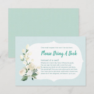 Convites Chá de fraldas Traga um livro Azul e Rosas