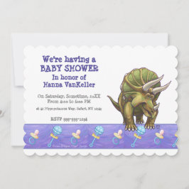 Convites Chá de fraldas Triceratops Cujo