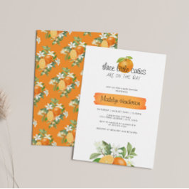 Convites Chá de fraldas Triplas Laranja 3 Pequenas Cuecas