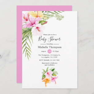 Convites Chá de fraldas tropical de verão