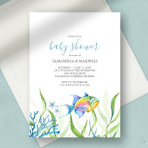 Chá de fraldas Tropical Watercolor