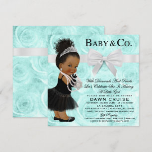 Convites Chá de fraldas Turquoise Blue Brechfast