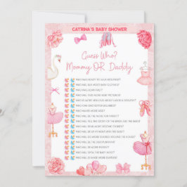 Convites Chá de fraldas Tutu Ballerina - Nome editável, 5x7