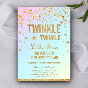 Convites Chá de fraldas Twinkle Twinkle Little Star