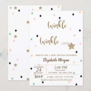 Convites Chá de fraldas Twinkle Twinkle Little Star