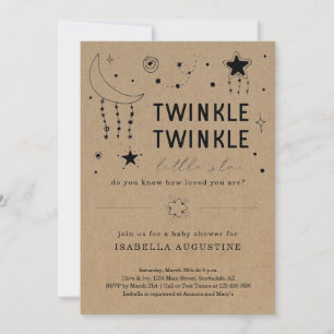 Convites Chá de fraldas Twinkle Twinkle Little Star