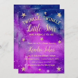 Convites Chá de fraldas Twinkle Twinkle Little Star