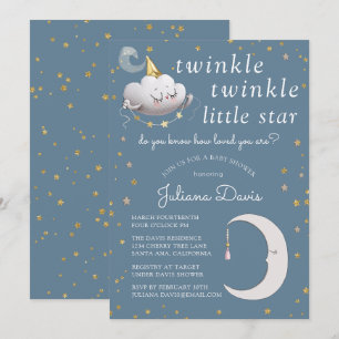 Convites Chá de fraldas Twinkle Twinkle Little Star