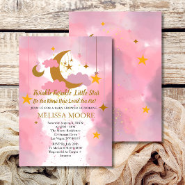 Convites Chá de fraldas Twinkle Twinkle Little Star Girl