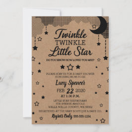 Convites Chá de fraldas Twinkle Twinkle Little Star Kraft