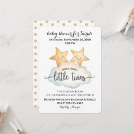 Convites Chá de fraldas Twinkle, Twinkle Little Twins