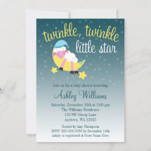 Convites Chá de fraldas Twinkle Twinkle Star