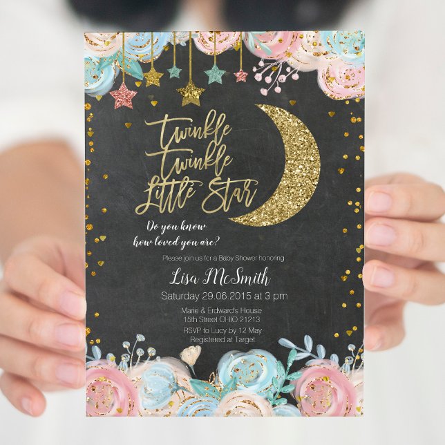 Convites Chá de fraldas Twinzinho de Estrelas Twinzível (Criador carregado)