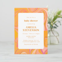 Chá de fraldas Único do Marble Amarelo e Rosa Boho