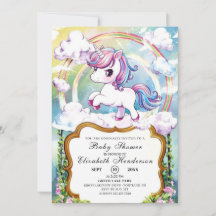 Chá de fraldas Unicorn bonito