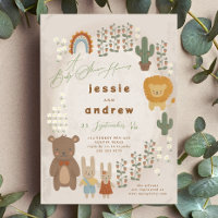 chá de fraldas unisex do coelho do urso do cacto