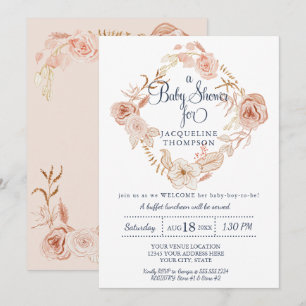 Convites Chá de fraldas Verde Amarelo Cor de Água Floral 