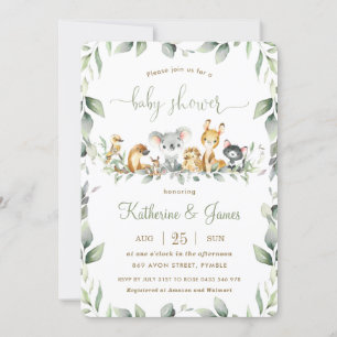 Convites Chá de fraldas verde-australiano neutro
