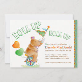 Convites Chá de fraldas verde-castanho-amarelado do elefant